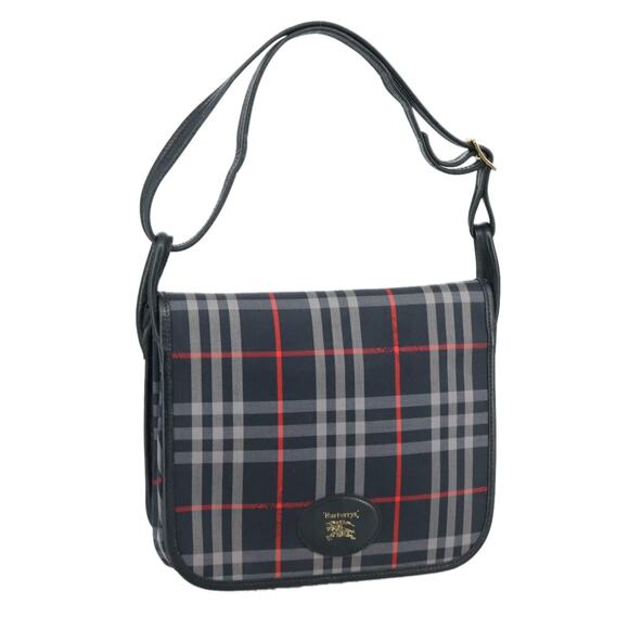 Burberry Nova Check Shoulder Bag Canvas Navy - Picture 1 of 16
